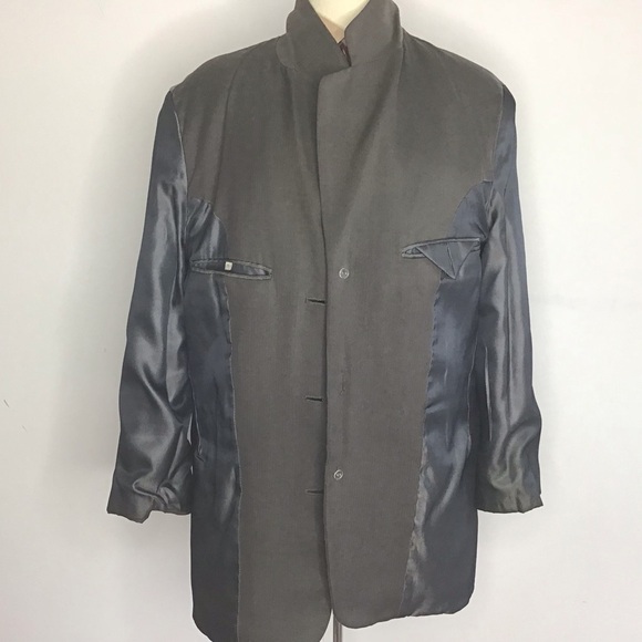 Vintage Cypress Grove Olive/Gray silk three button lined ventless blazer. Small - Picture 6 of 12